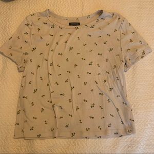 White Floral Crop Top